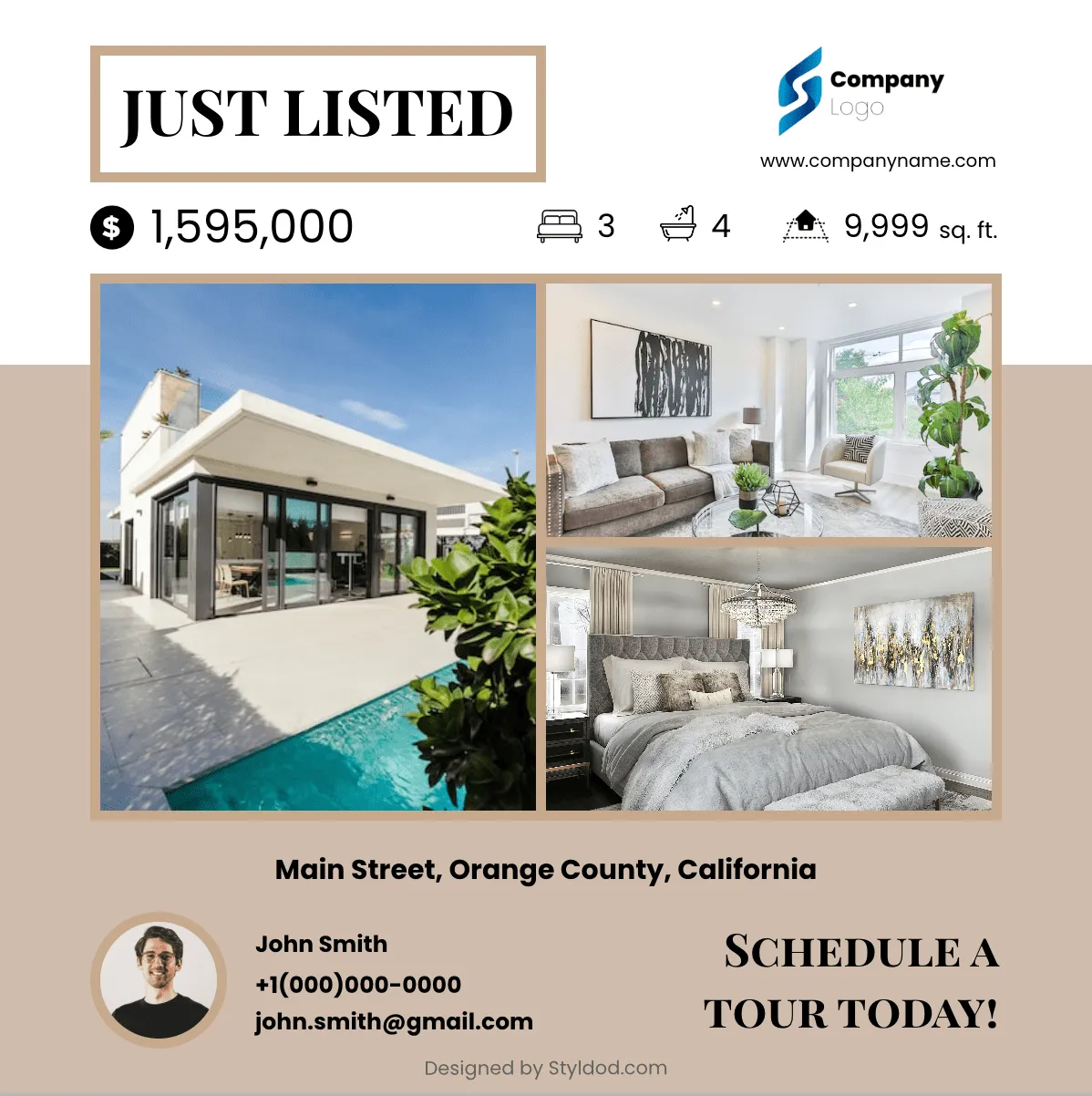 Just Listed 2 flyer template